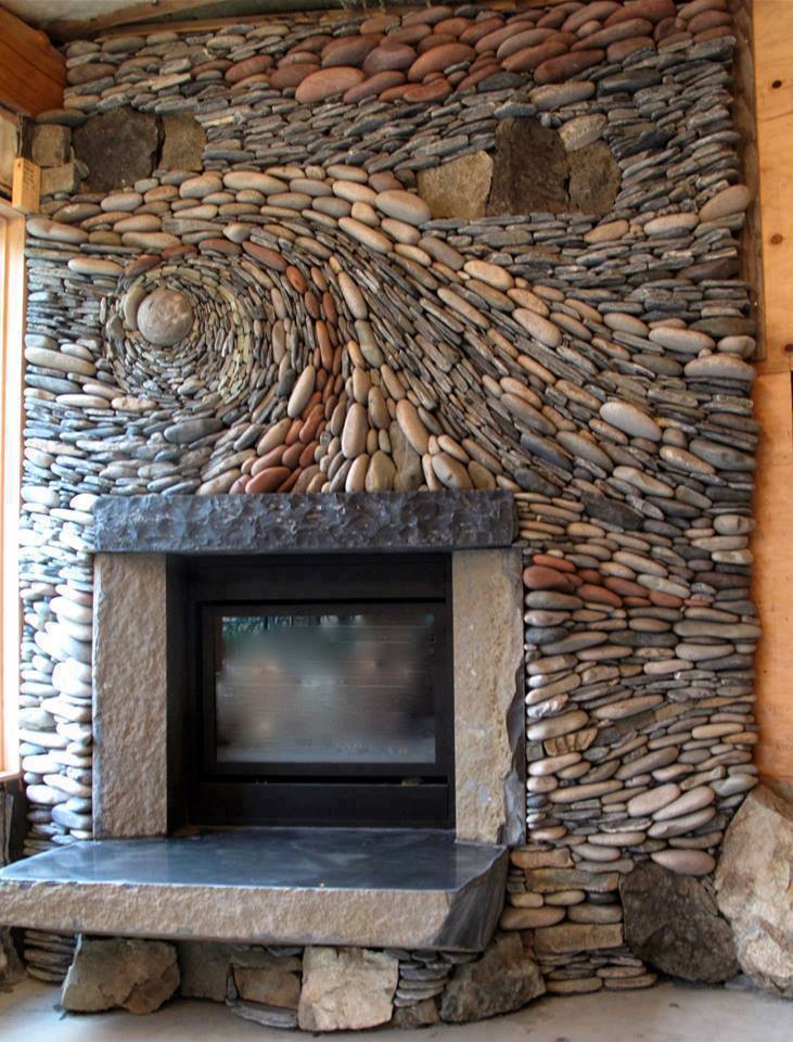 New Rock Fireplace Ideas with Simple Decor