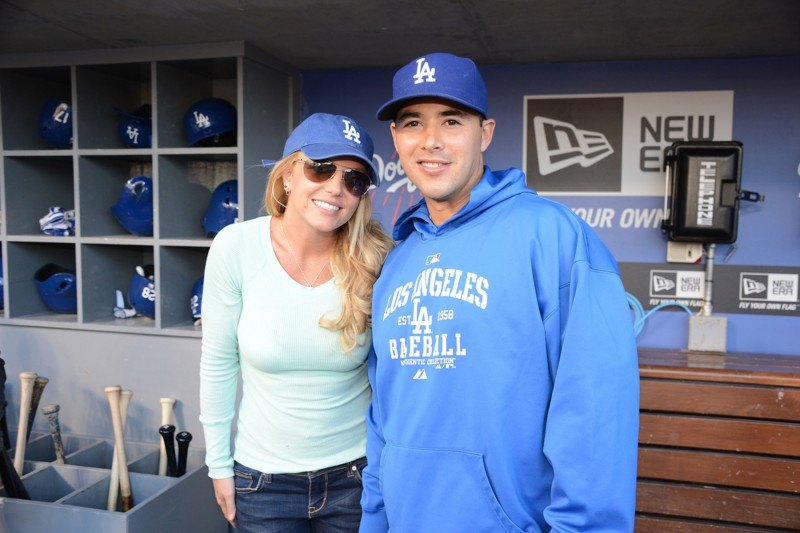 Britney Spears And Sons Visit Dodgers Stadium - April 17, 2013