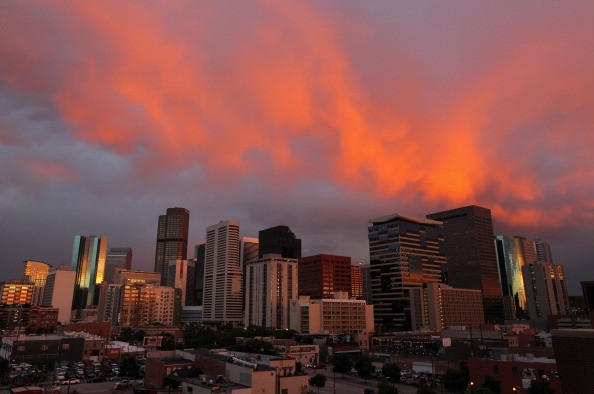 Sunset view of Denver