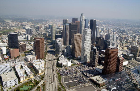 Sky view of downtown los angeles