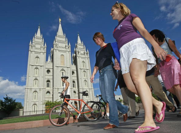 Gay Activists Gather At Mormon Temple For "Kiss In"