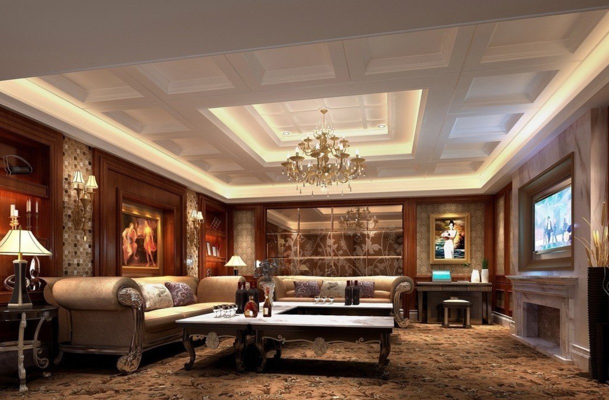 European-style-gypsum-ceiling-for-modern-home-design