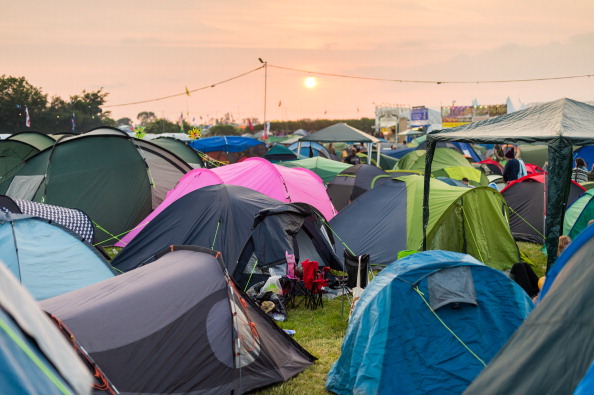 Tents pitched in the park