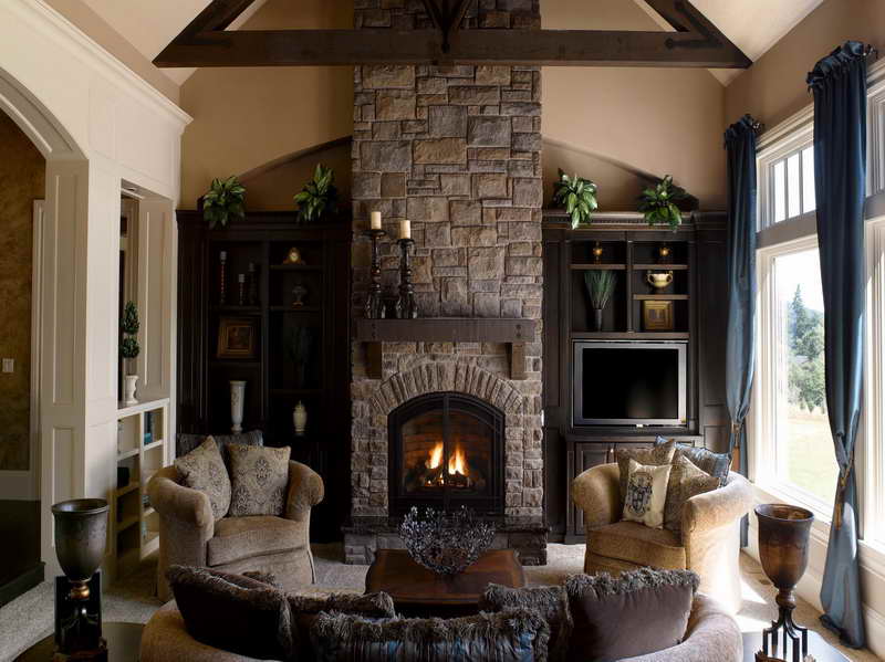 Amazing-Style-of-the-Fireplace-Stones-Decorative-with-the-livingroom