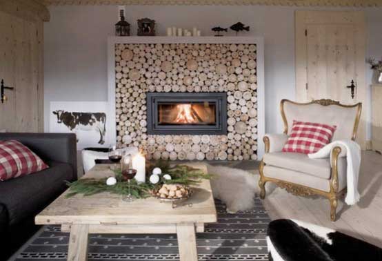 Classic-Fireplace-with-Wooden-Table