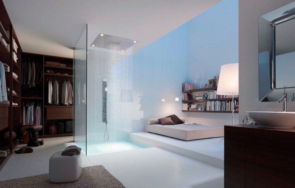 appealing-open-plan-master-bedroom-with-ultra-modern-rain-shower-room-design-idea-also-bathroom-vanities-plus-planet-mirror-2