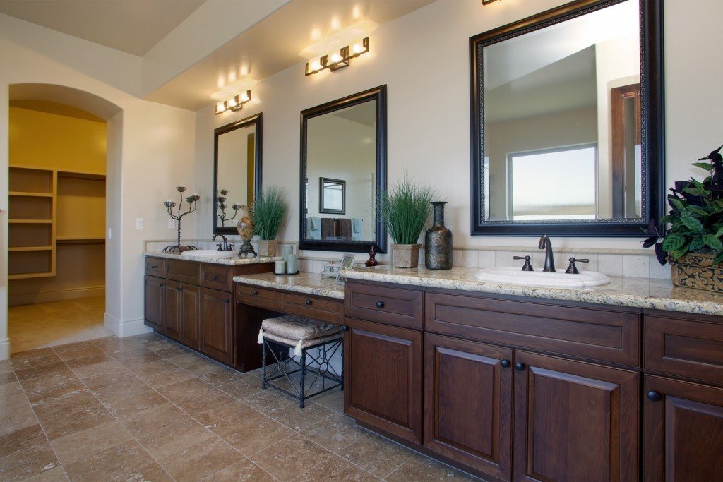 bathroom-amazing-bathroom-design-ideas-using-long-mahogany-bathroom-vanity-including-travertine-bathroom-floor-design-and-round-white-bathroom-sink-san-diego-casual-design-for-bathroom-areas-using-bat