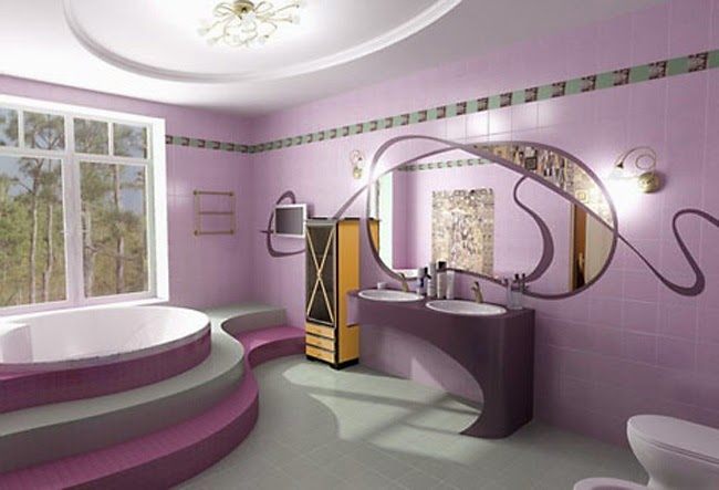 purple color for bathroom