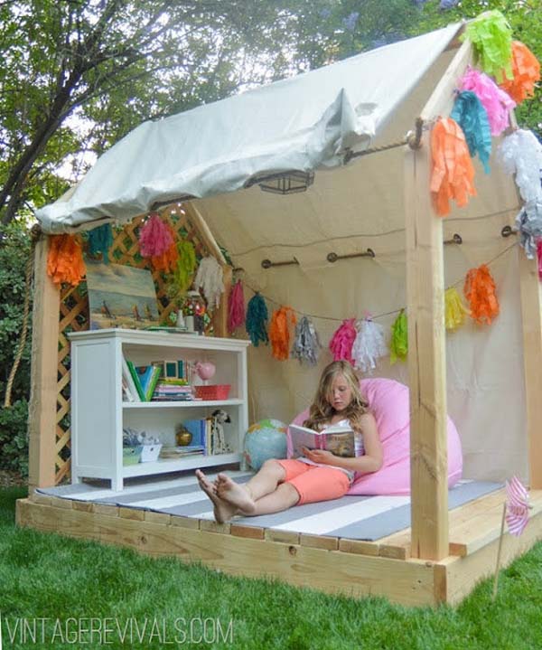 Backyard reading nook for kids