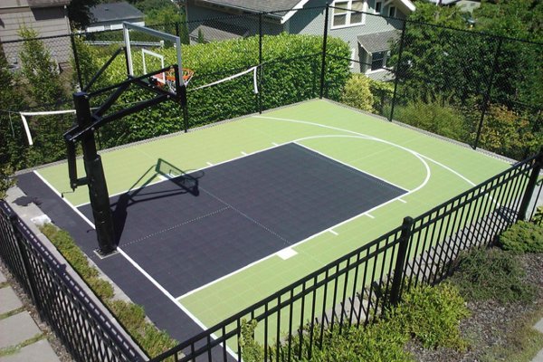 Backyard basketball court