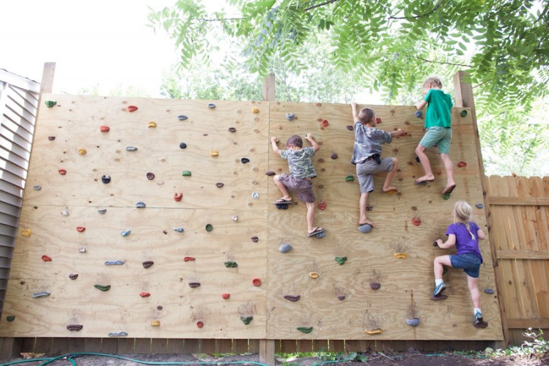 Backyard rock wall