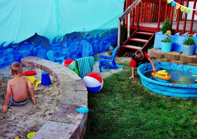 Backyard beach for children