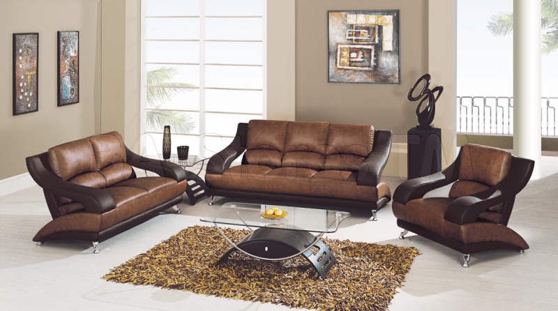 Living Room With Leather Couch