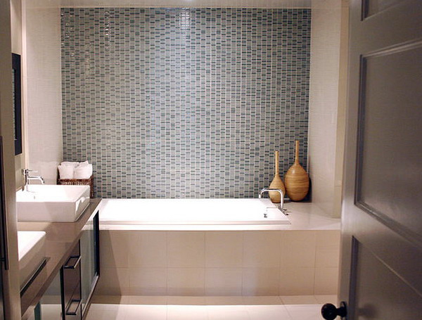 Small Bathroom Ideas:  Blue Tile 