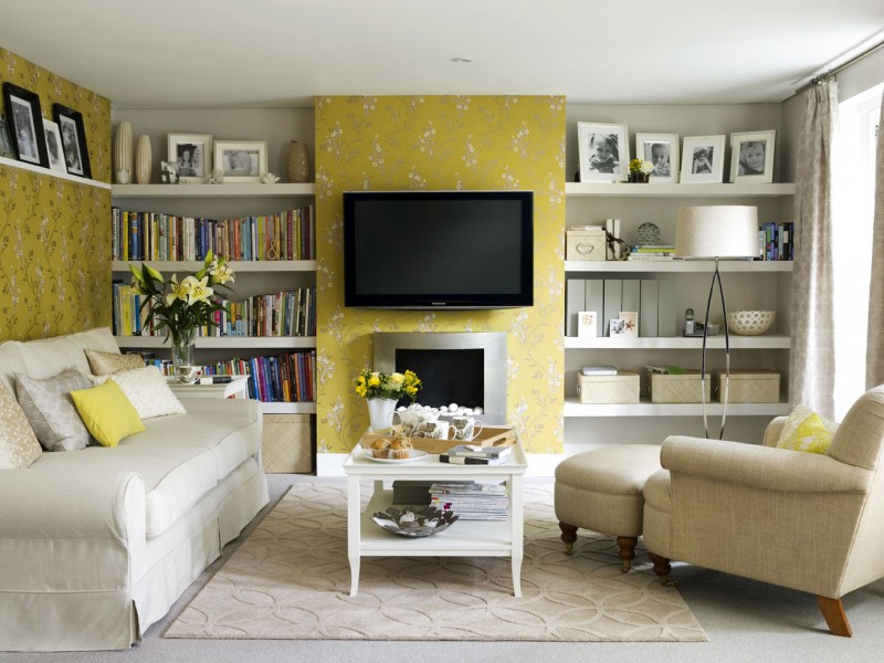 Living Room With Shelves