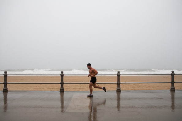 Man running down Virginia Beach