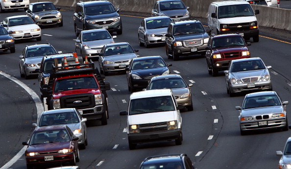 cars driving down the highway