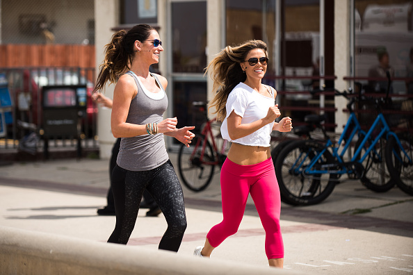 Tone it up beach workout in California