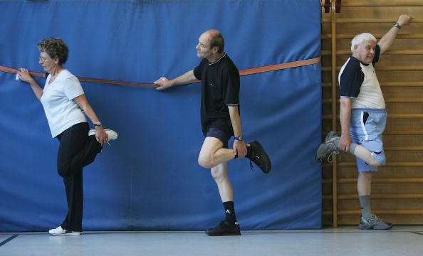 Elderly people stretching