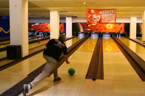 Person in the middle of bowling