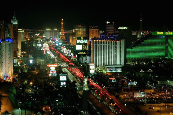 The Las Vegas strip at night