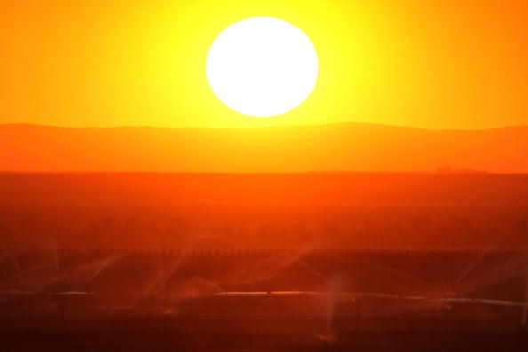 Beautiful sunset over a field