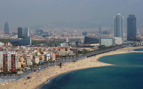 Beach view in Barcelona 