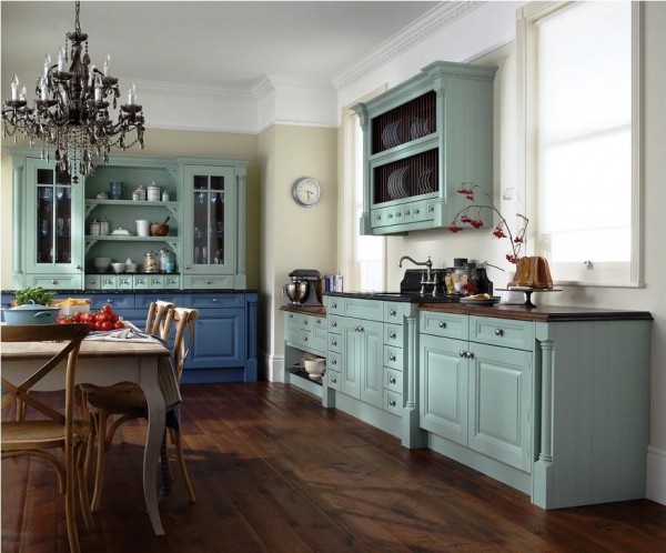 The Beautiful Blue Vintage Kitchen Cabinets Design