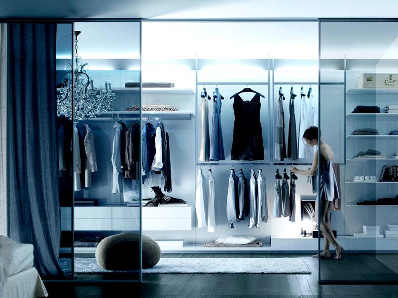 All glass walk in closet