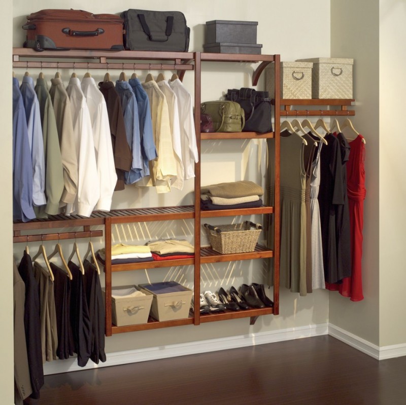 closet with built in shelves