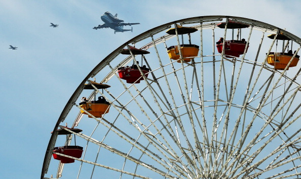 Space Shuttle Endeavour Arrives In L.A. Atop Transport Plane