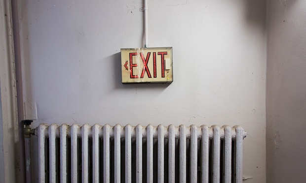 Exit sign in Eloise Mental Hospital