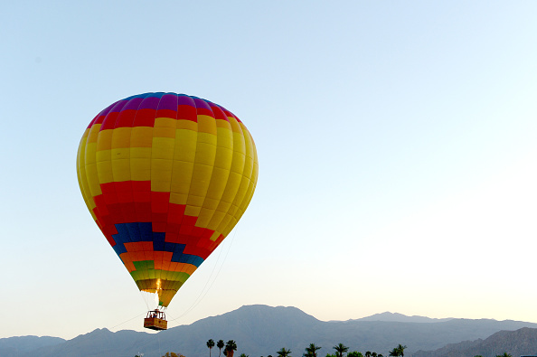 floating hot air balloon