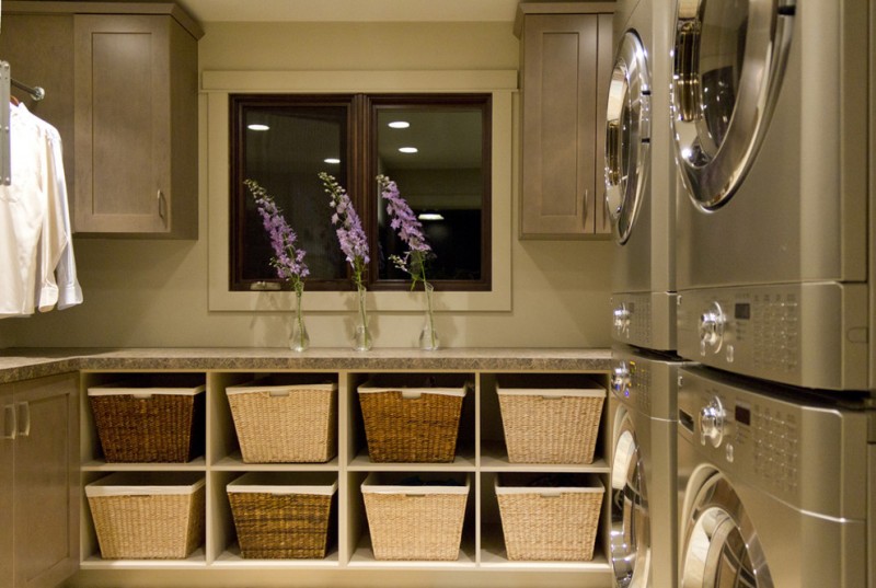 laundry room with wicker baskets