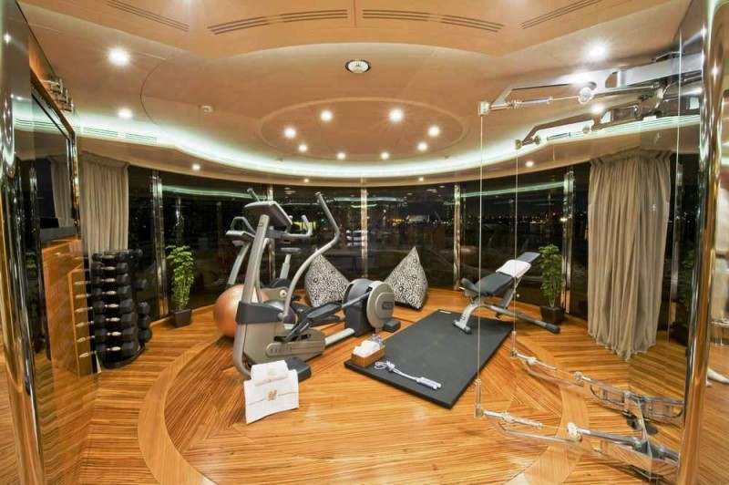 all glass luxury home gym