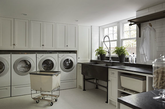 traditional laundry room with modern touches