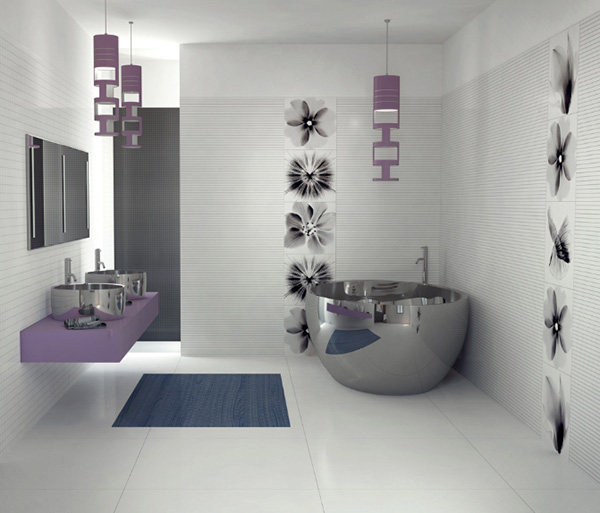 purple modern bathroom