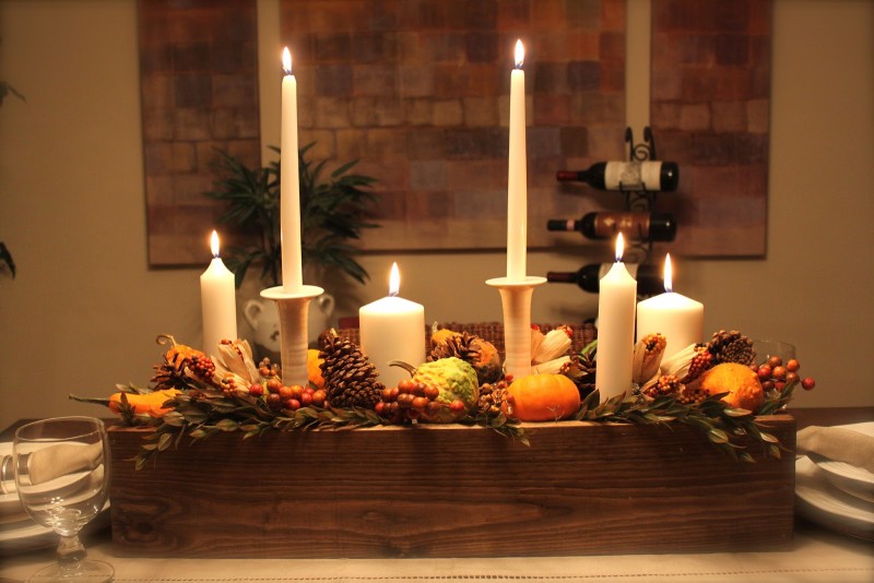 dining room decoration with candles