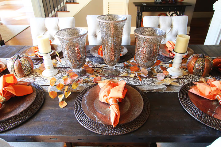 fall inspired dining room table set up