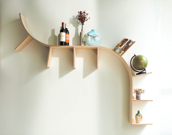 floating curved shelves