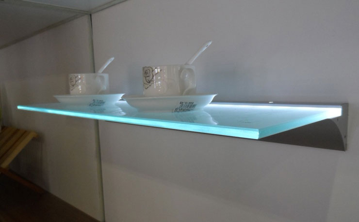 illuminated floating shelf