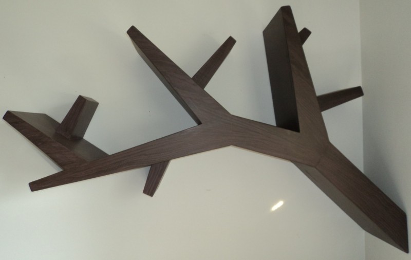 wooden tree floating shelves