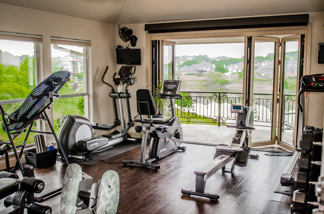 home gym with plenty of windows