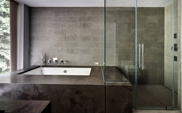 modern bathroom with hot tub