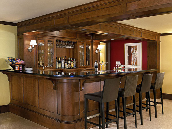 classic looking home bar with simple design