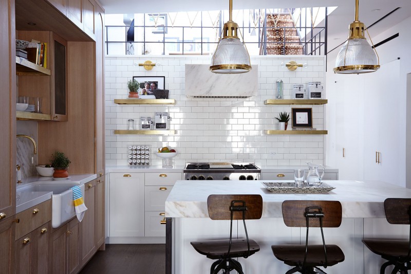 all white tiled kitchen wall