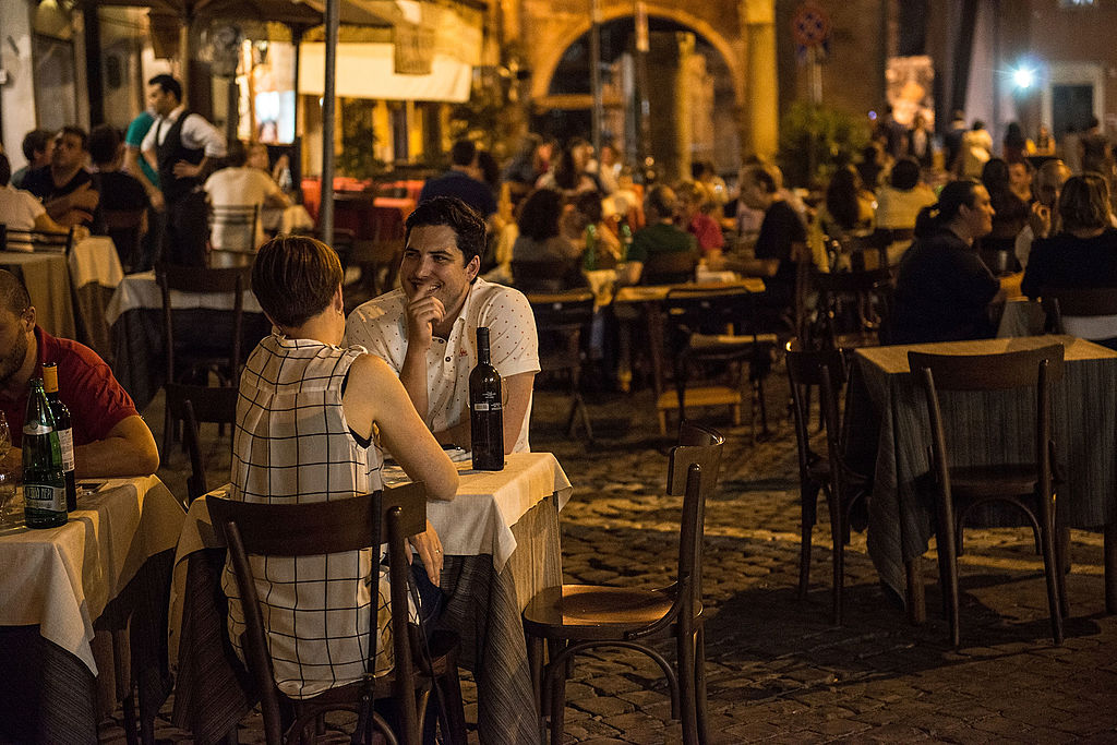 People out to eat at a local restaurant