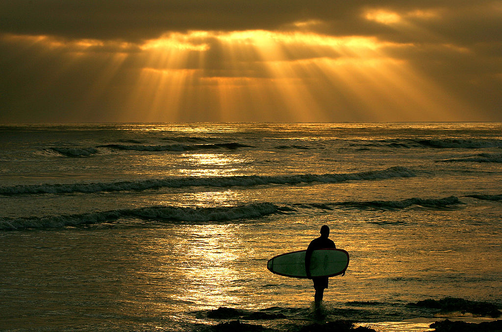 sunset surfer in san diego