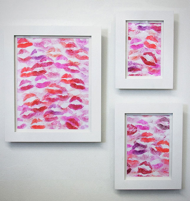 DIY lipstick wall art