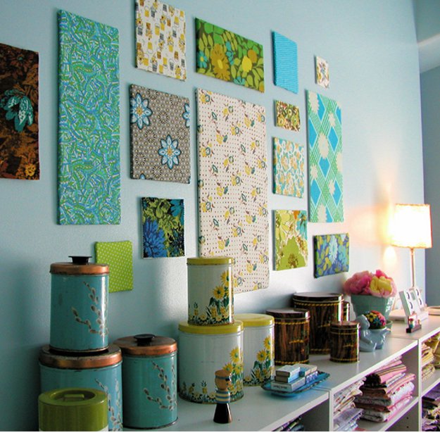 DIY wall art with fabric